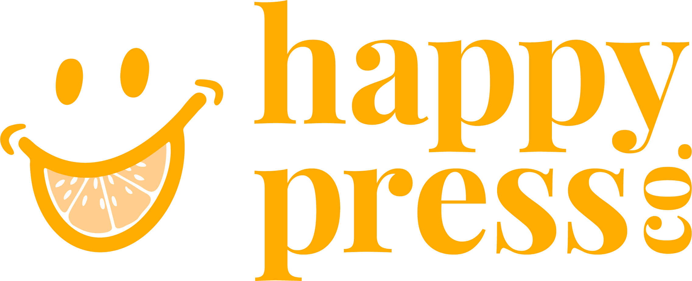 Happy Press Co. primary horizontal logo on light background